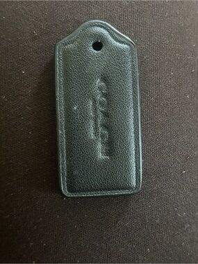Coach Black Leather Tag Keychain